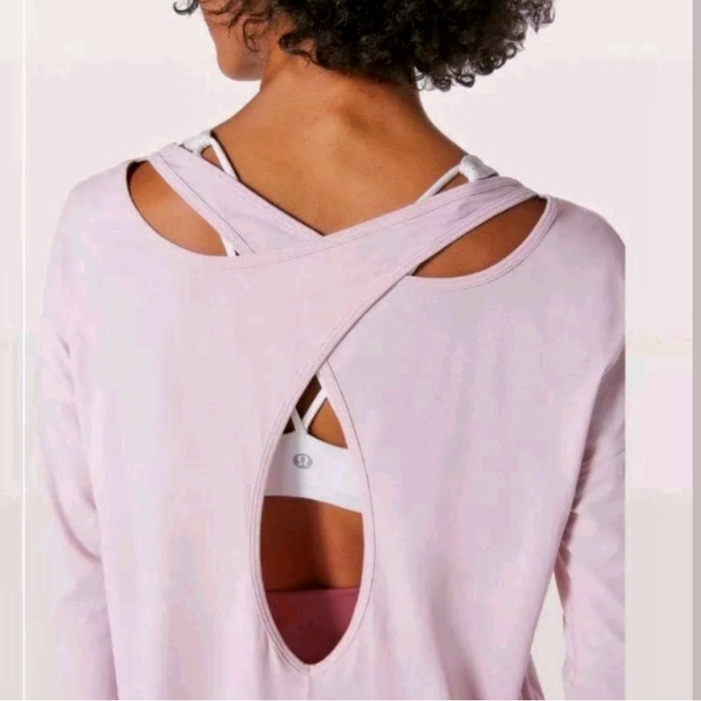 Pink Lululemon Back It Up Cut-Out Athletic/Yoga Top - Picture 13 of 14